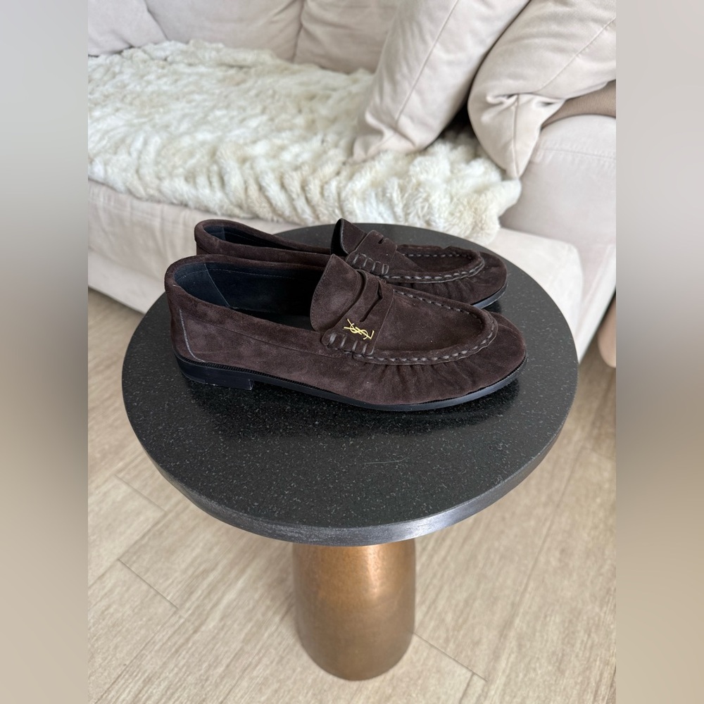 SAINT LAURENT LE LOAFER SUEDE PENNY LOAFERS - Picture 6 of 16